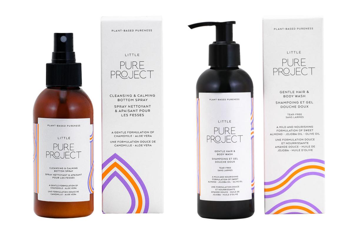 Zwei verschiedene Produkte mit Kartonverpackung von Pure Project Skincare